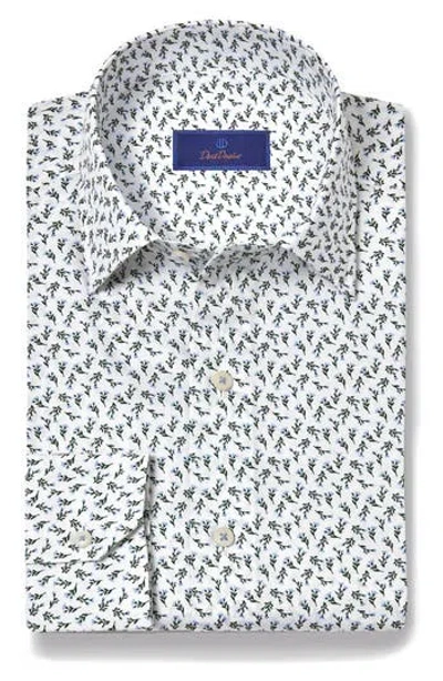 David Donahue Floral Print Cotton Dress Shirt In Multi