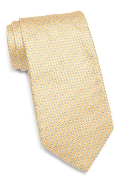 David Donahue Geo Jacquard Silk Tie In Multi
