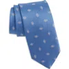 David Donahue Geometric Silk Tie In Blue