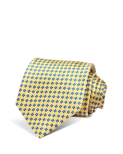 David Donahue Geometric Silk Tie In Gold