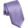 David Donahue Geometric Silk Tie In Purple