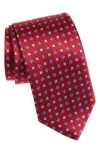 David Donahue Geometric Silk Tie In Neutral