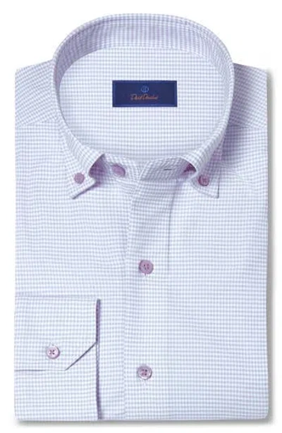 David Donahue Gingham Dobby Dress Shirt In Blue