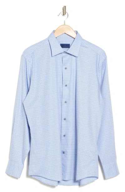 David Donahue Grid Cotton Button-up Shirt In Blue