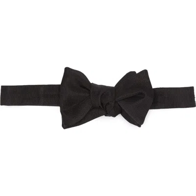 David Donahue Hook Silk Bow Tie In Black
