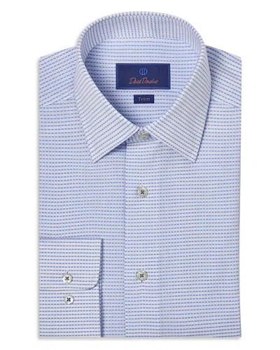 David Donahue Horizontal Dobby Trim Fit Dress Shirt In Animal Print