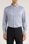 David Donahue Houndstooth Print Sport Shirt In Multi