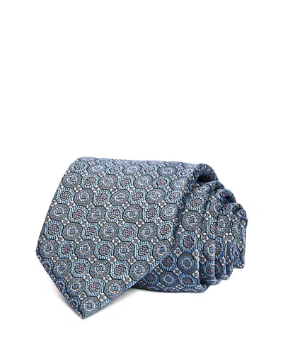 David Donahue Jacquard Classic Silk Blend Tie In Gray