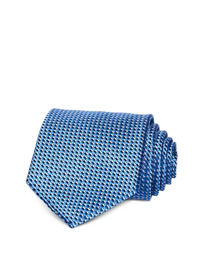 David Donahue Jacquard Classic Silk Tie In Blue