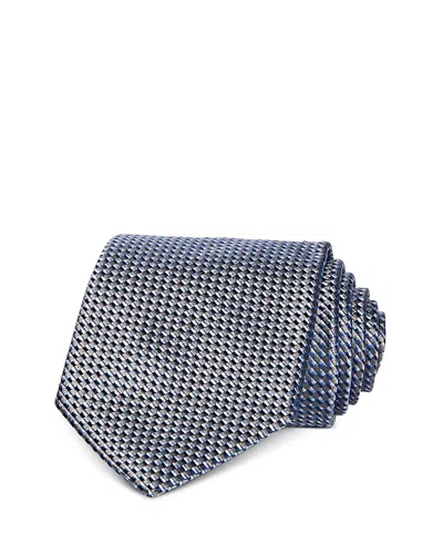 David Donahue Jacquard Classic Silk Tie In Blue