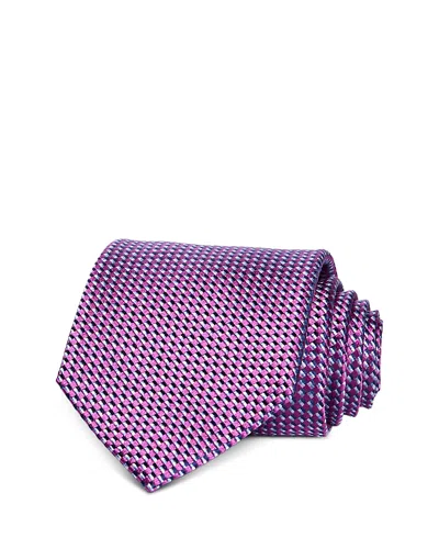 David Donahue Jacquard Classic Silk Tie In Purple