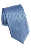 David Donahue Jacquard Silk Tie In Blue