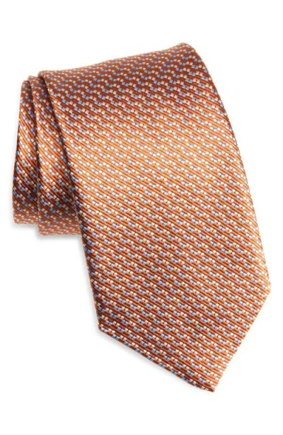 David Donahue Jacquard Silk Tie In Multi