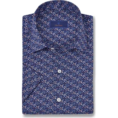 David Donahue Linen & Cotton Short Sleeve Sport Shirt
