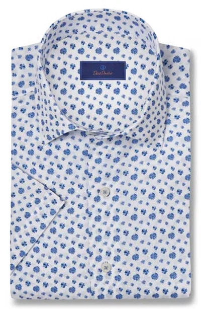 David Donahue Linen & Cotton Short Sleeve Sport Shirt