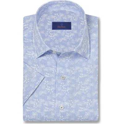 David Donahue Linen & Cotton Short Sleeve Sport Shirt