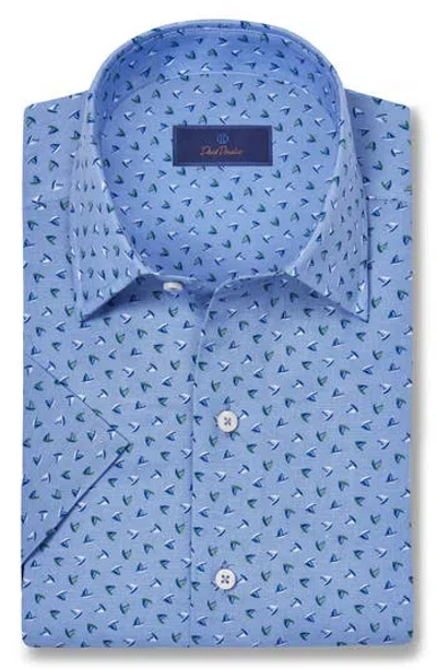 David Donahue Linen & Cotton Short Sleeve Sport Shirt