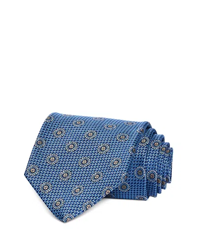David Donahue Medallion Classic Silk Tie In Blue