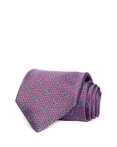 David Donahue Medallion Classic Silk Tie In Purple