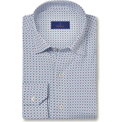 David Donahue Medallion Print Performance Sport Shirt In Multi