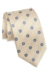 David Donahue Medallion Silk & Linen Tie In Sand