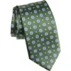 David Donahue Medallion Silk Tie In Green