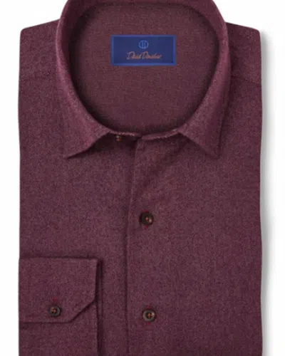 David Donahue Men's Button Down Shirt In Hidden Wine In Burgundy