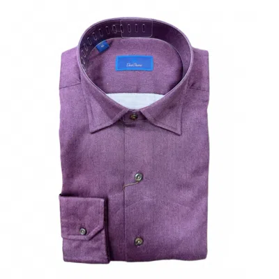 David Donahue Men's Long Sleeve Knit Shirt In Merlot In Purple