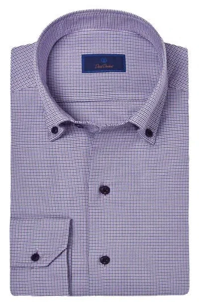 David Donahue Micro Dobby Cotton Dress Shirt In Lilac/multi