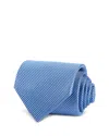 David Donahue Micro Geo Pattern Silk Classic Tie In Blue