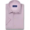 David Donahue Micro Print Short Sleeve Shirt In Multi