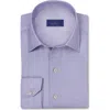 David Donahue Micro Texture Print Sport Shirt In Purple