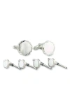 David Donahue Mother-of-pearl Cuff Link & Stud Set