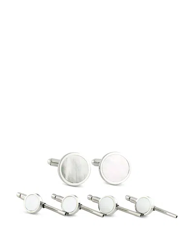 DAVID DONAHUE MOTHER-OF-PEARL SHIRT STUD & CUFFLINK SET