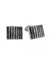 David Donahue Sterling Silver, Onyx & Mother Of Pearl Cuff Links In Silver