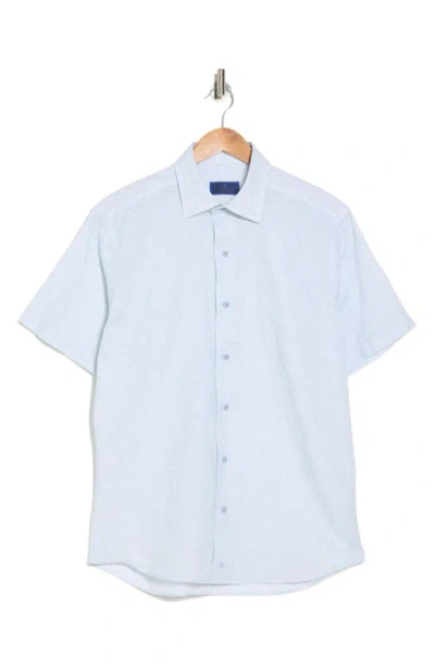 David Donahue Neat Casual Short Sleeve Button-up Shirt In White