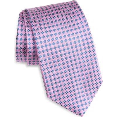David Donahue Neat Diamond Silk Jacquard Tie In Purple