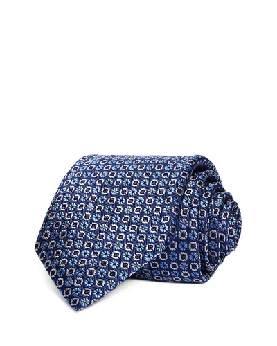 David Donahue Neat Jacquard Classic Silk Tie In Multi