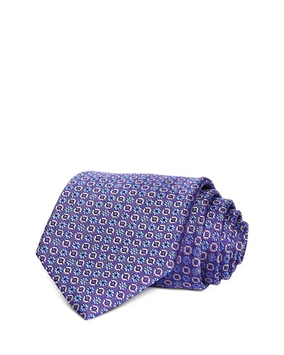 David Donahue Neat Jacquard Classic Silk Tie In Purple