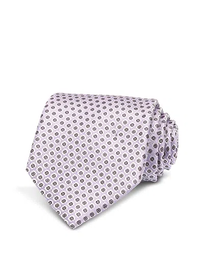 David Donahue Neat Jacquard Silk Tie In Purple