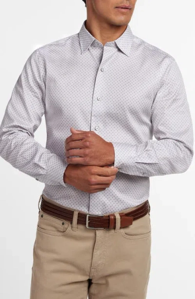 David Donahue Neat Print Cotton Button-up Shirt In Multi