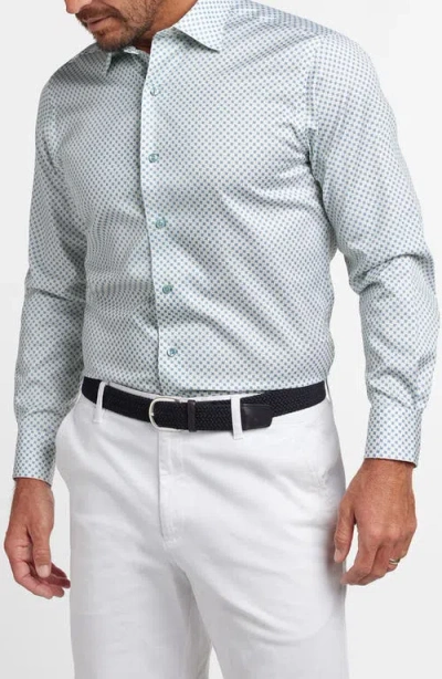 David Donahue Neat Print Cotton Button-up Shirt In Multi