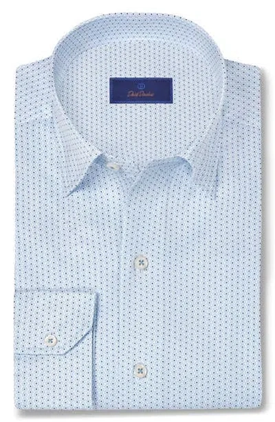 David Donahue Neat Print Sport Shirt In Blue