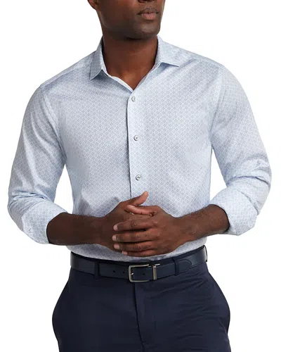 David Donahue Neat Print Sport Shirt In Blue