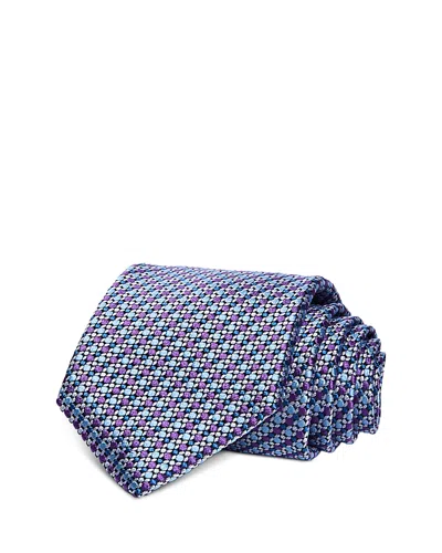 David Donahue Neat Silk Classic Tie In Multi