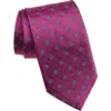 David Donahue Neat Silk Tie In Berry