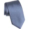 David Donahue Neat Silk Tie In Blue