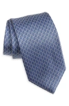 David Donahue Neat Silk Tie In Blue
