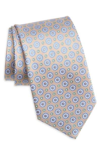 David Donahue Neat Silk Tie In Dune