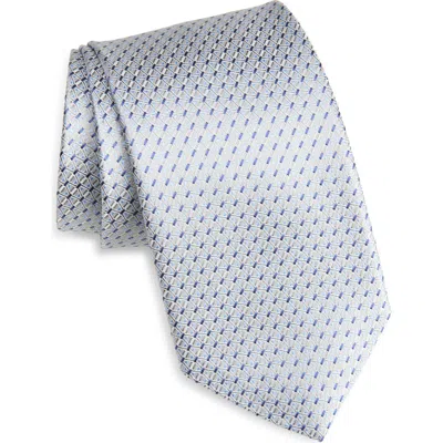 David Donahue Neat Silk Tie In Gray